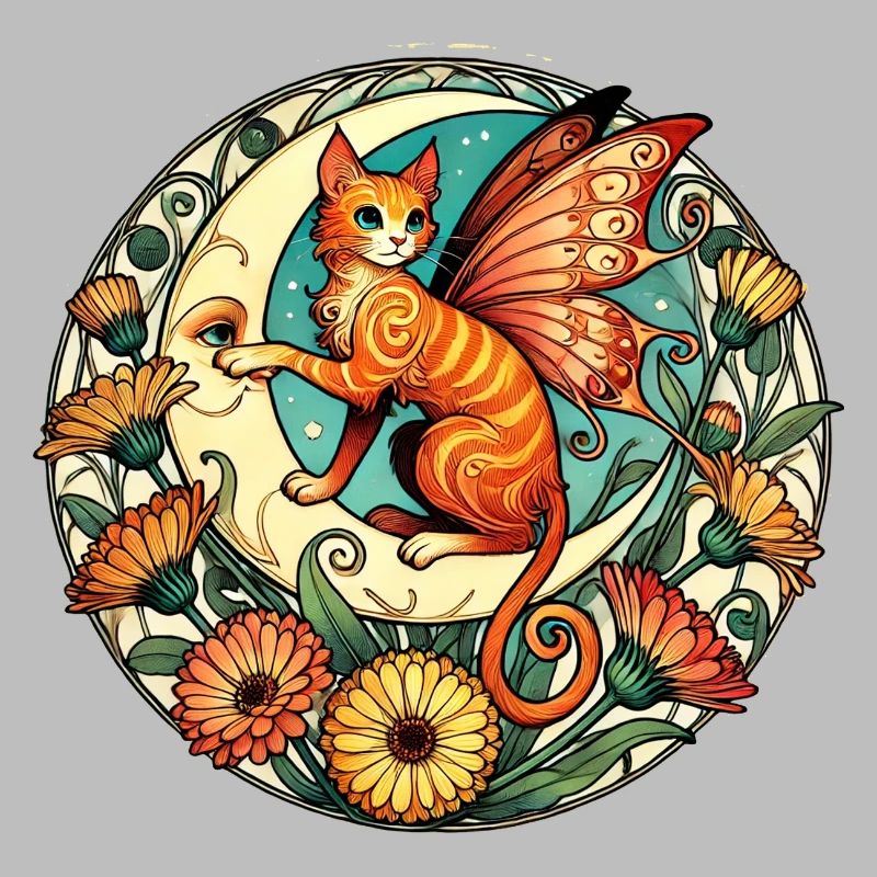 Illustration de fée chat roux