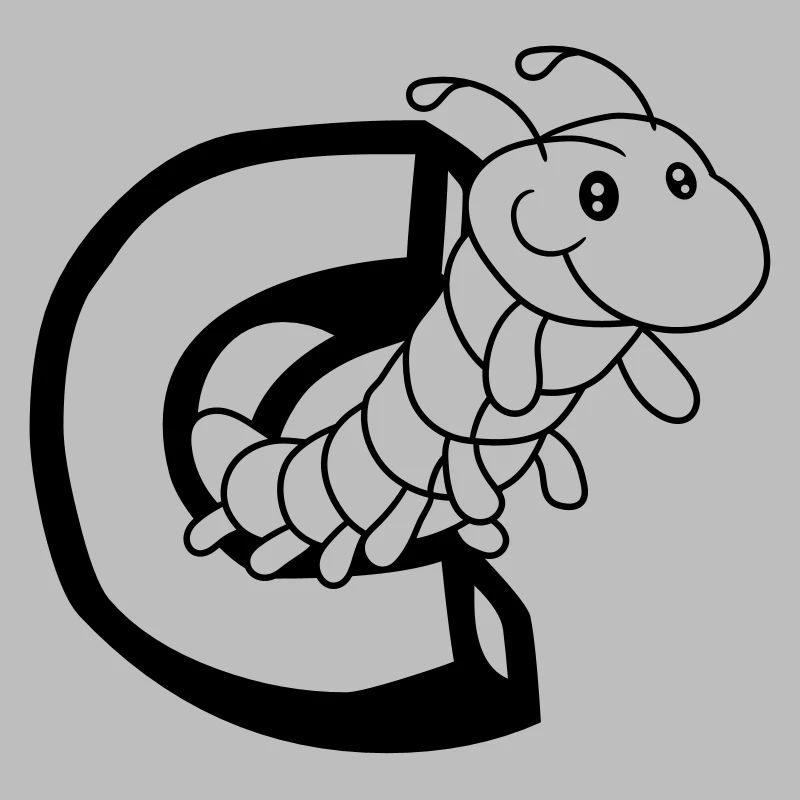 chenille chenille insecte mille-pattes lettre C le