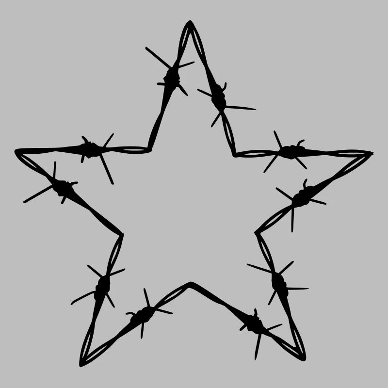 Stacheldraht 5 Eck Stern - Geschenkidee Tattoo