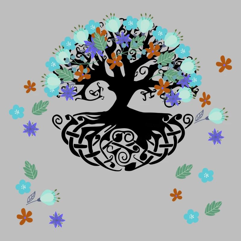 Arbre de Vie,Runes,Celtiques,Arbre de Vie,Fleurs