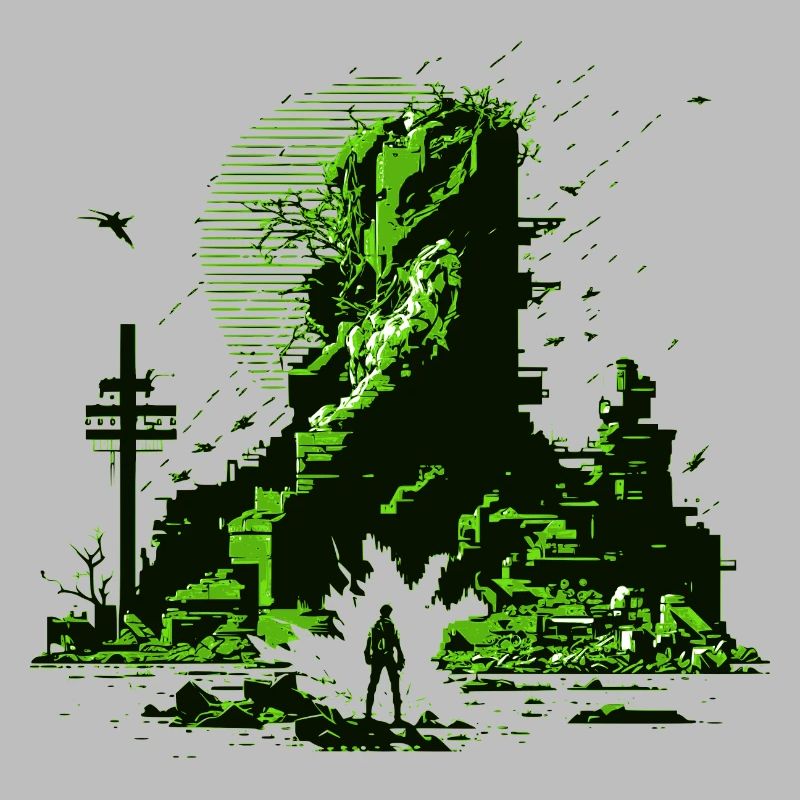 Illustrations de science-fiction dans les graphismes de jeux vidéo 8 bits