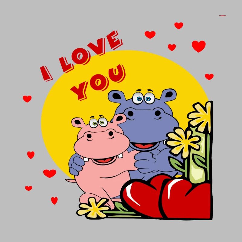 muttertag valentinstabe herz nilpferd hippo love