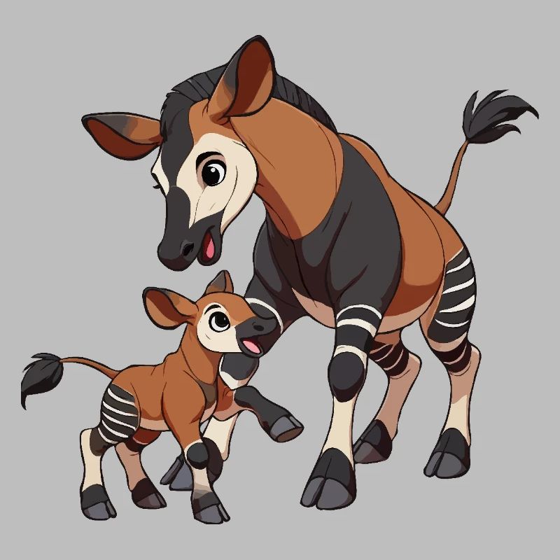 Okapi Mutter und Kind