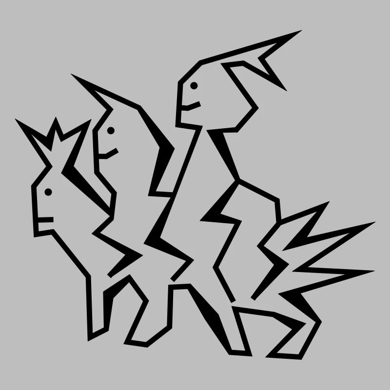 Vector drawing three-headed dragon