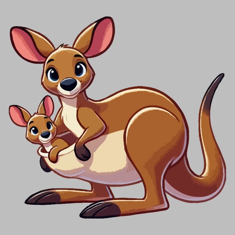 Känguru-Mutter mit Kind