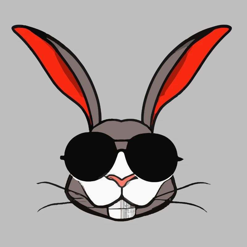 Rabbit with sunglasses Rabbit's head Gift idea
