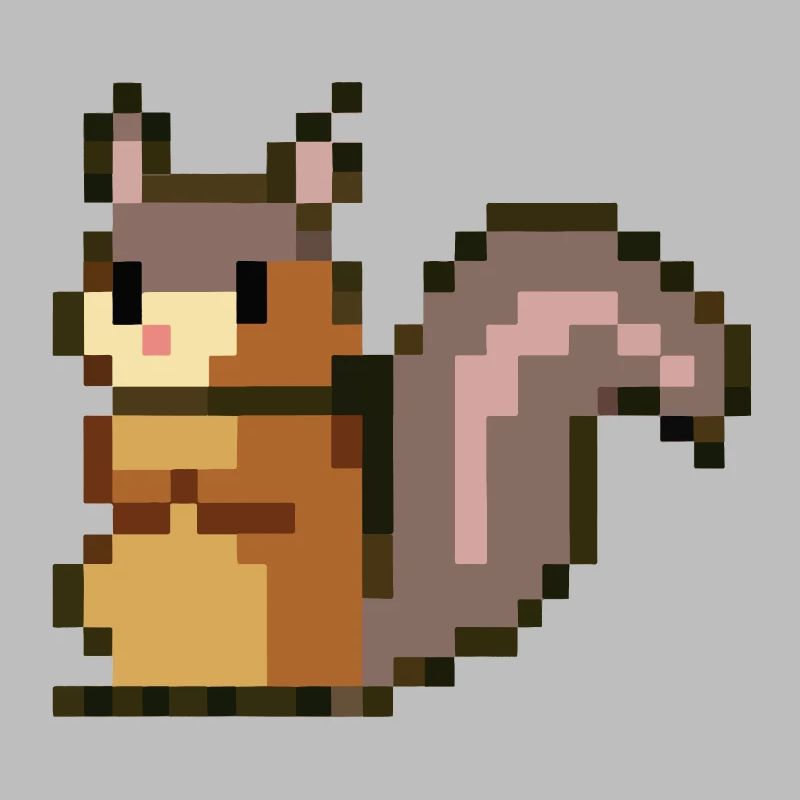 Squirrel Pixel Art Idée cadeau