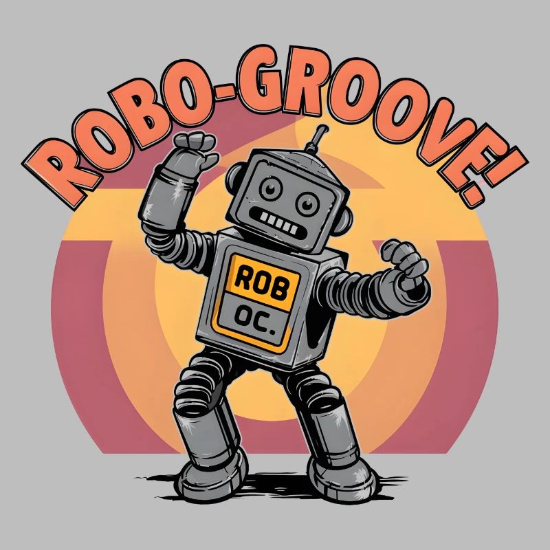 Artwork - Robo-groove! Robot Dancing Digital Art