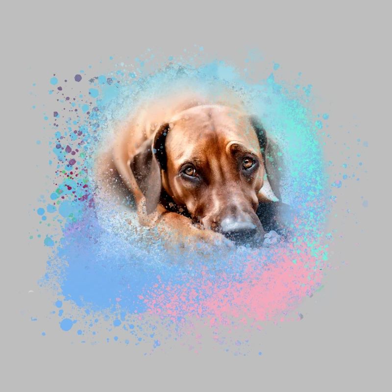 rhodesianridgeback, Hund,Hunderasse,graffiti,rosa