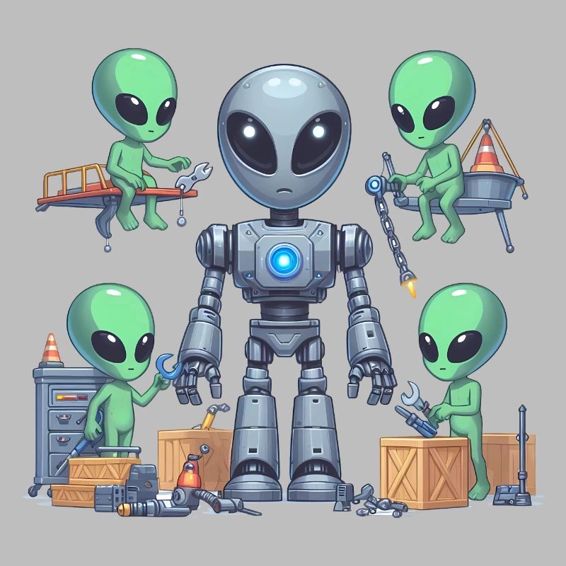 Aliens build robots