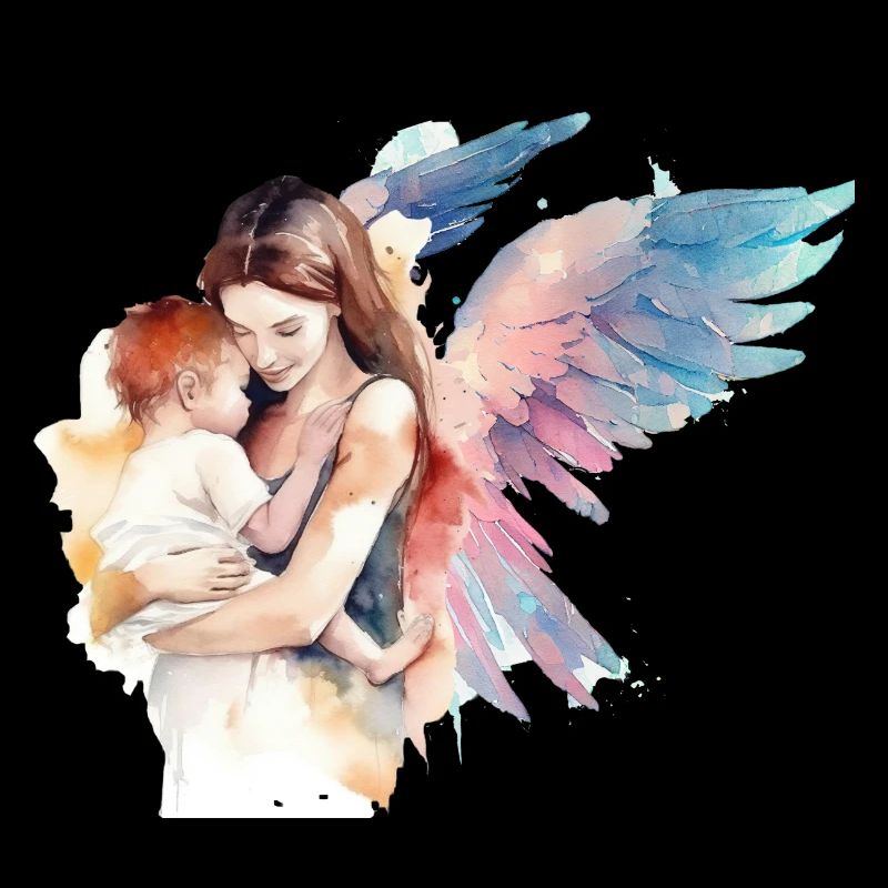 Engel Mutter Aquarell