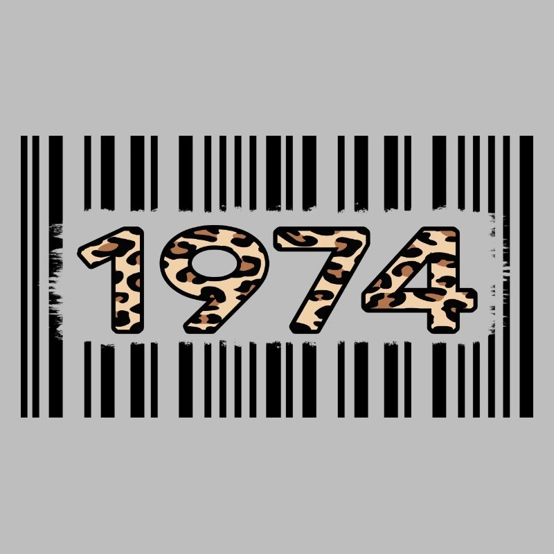 1974 anniversaire 48 ans anniversaire code-barres léopard