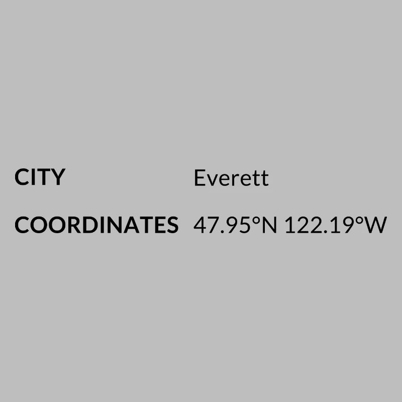 Everett, Washington, USA coordinates