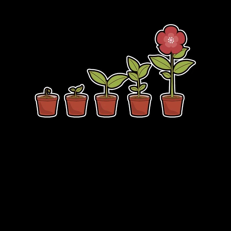 Evolution einer Blumen im Topf blühend