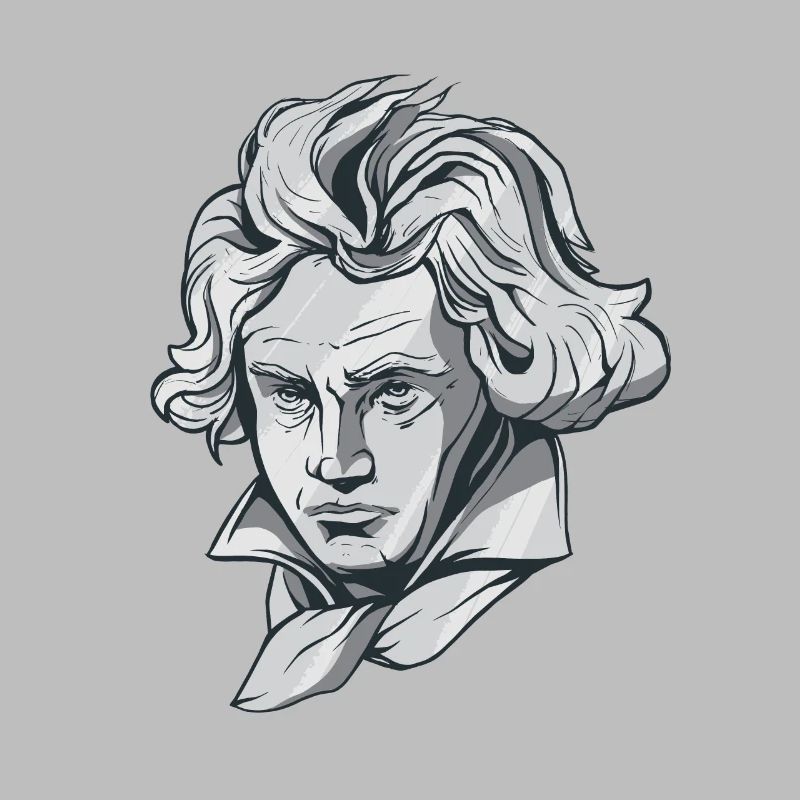 Buste de visage de Beethoven avec le compositeur de Beethoven