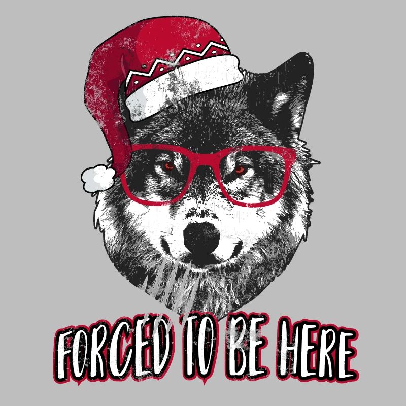 Forced to be here - Grumpy Christmas Wolf
