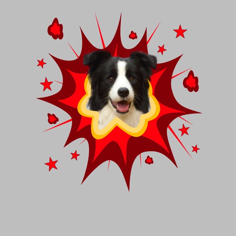 Conception de chien comique - Pow - Border Collie