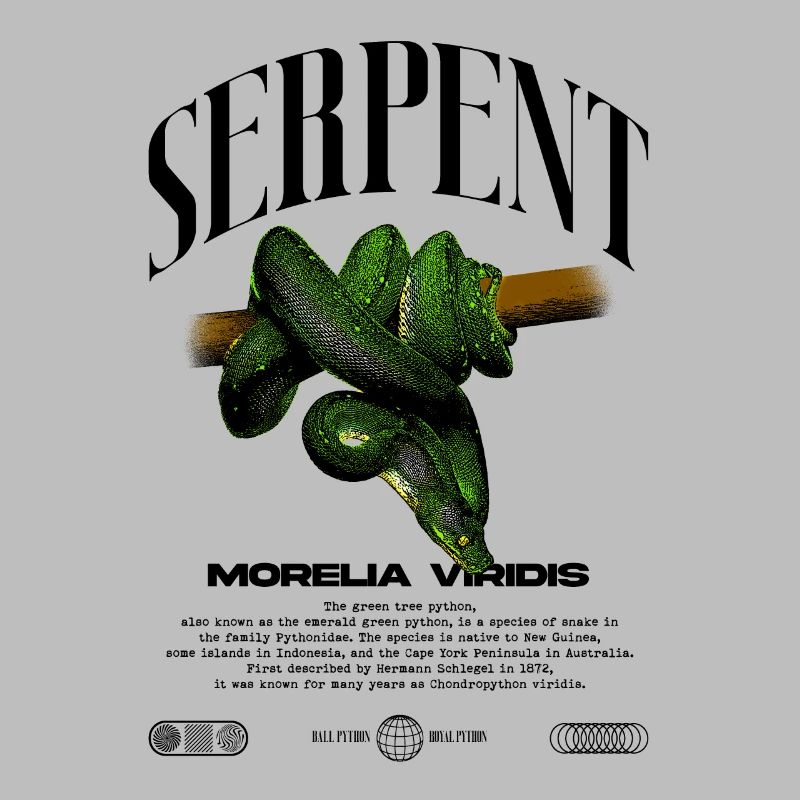 Green Tree Python Modern Reptile Keeper Streetwear