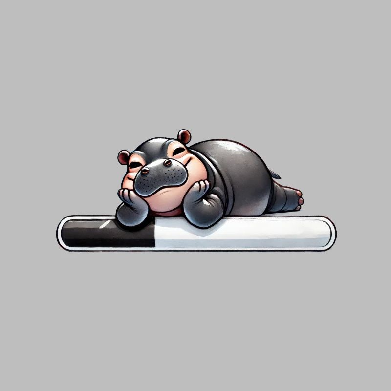 Lazy Hippo Loading Bar Humor