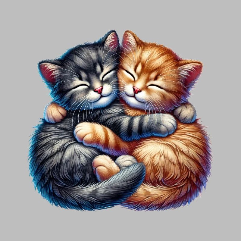 Deux chatons câlins dans une étreinte affectueuse