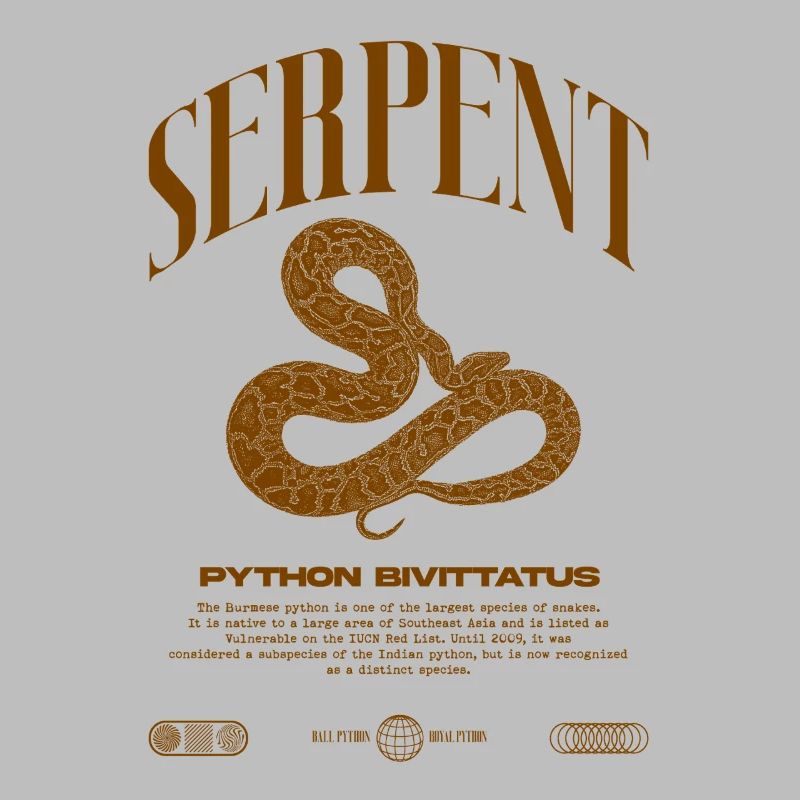 Burmese Python Modern Reptile Keeper Streetwear