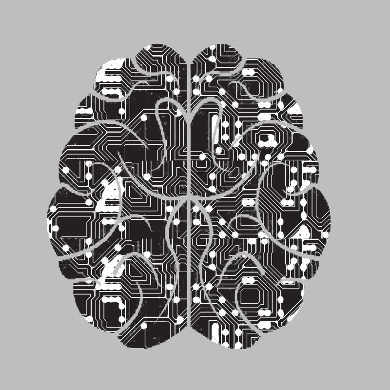 Computer PC brain logo design