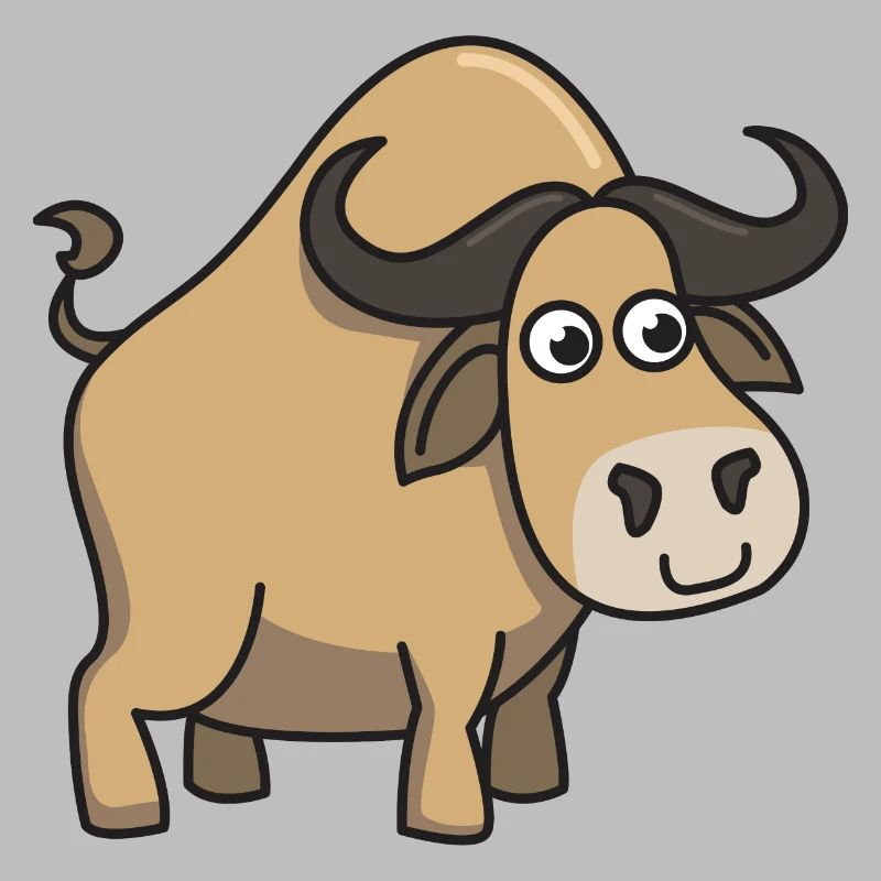 Büffel Comic Geschenk Tier Kind Hörner Tiere Stier