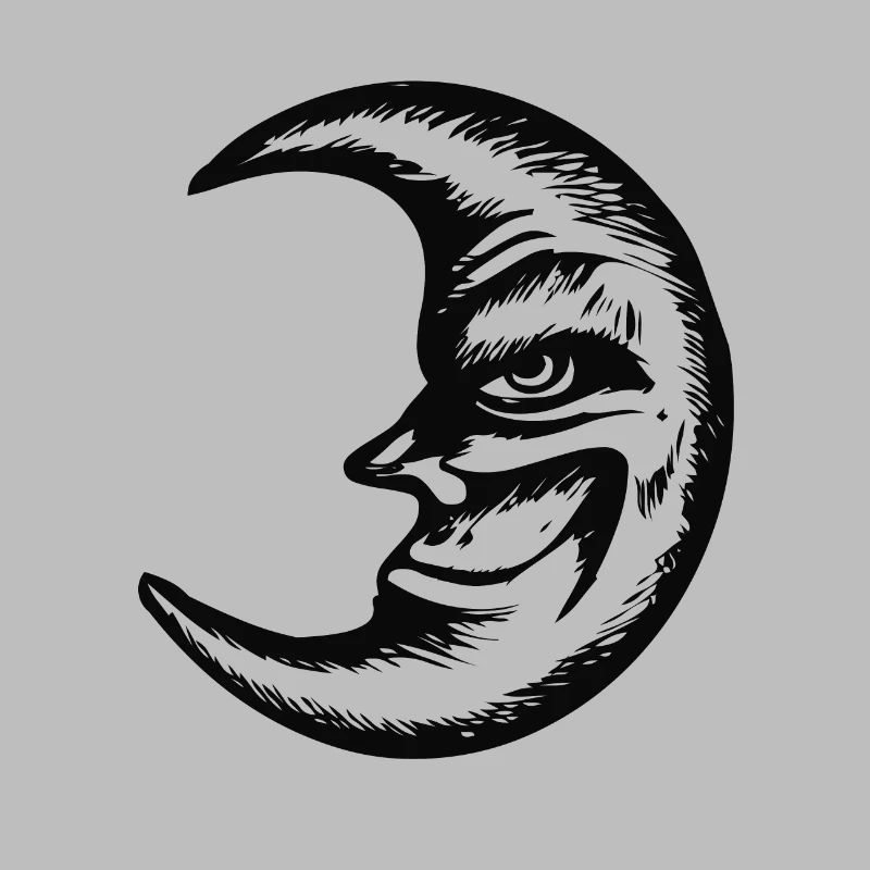 Evil Looking Crescent (Black)