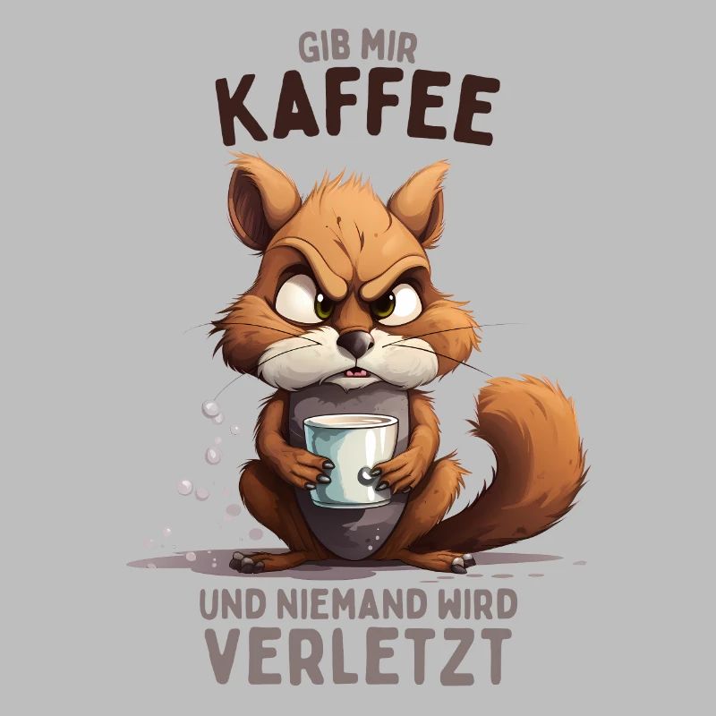 Wütendes Eichhörnchen mit Kaffee