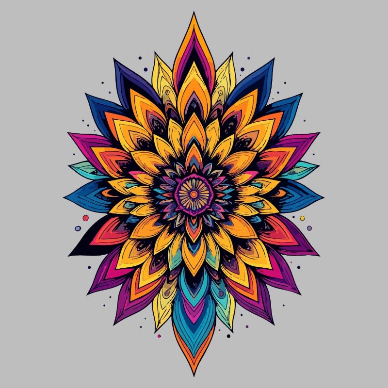 Étoile fleur colorée de mandala de fleurs LSD
