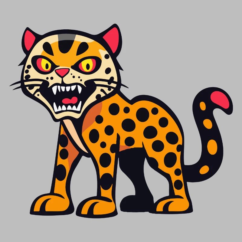 Leopard Halloween Comic Lustig