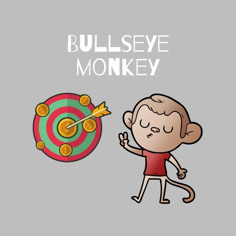 Singe Bullseye - singe effronté sur un jeu de fléchettes