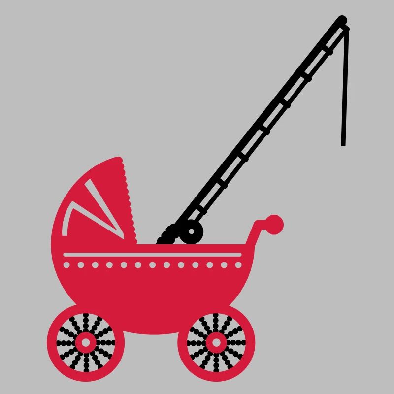 Poussette avec canne à pêche / poussette avec