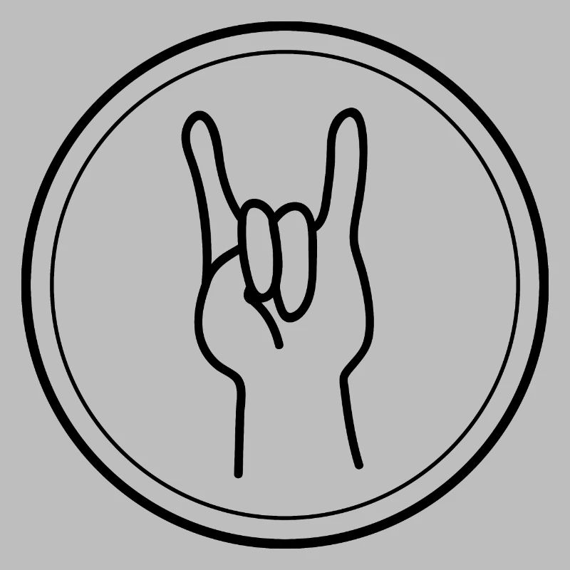 Metallfinger oder Zeichen der Hörner