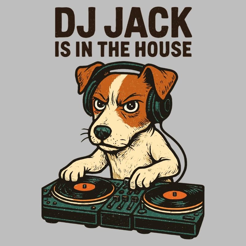 Jack Russell Terrier DJ Turntables Techno Geschenk