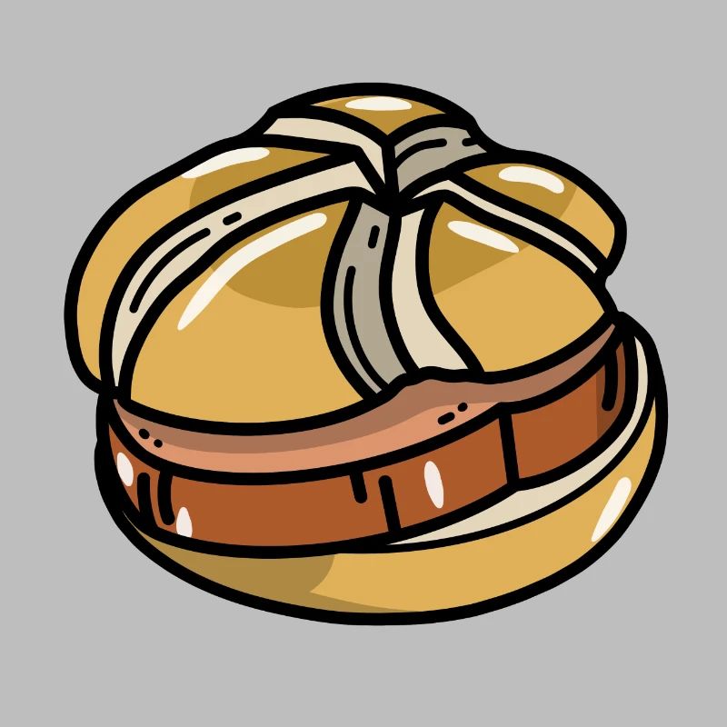 Comic Leberkäs Leberkäse Fleischkäse Brötchen