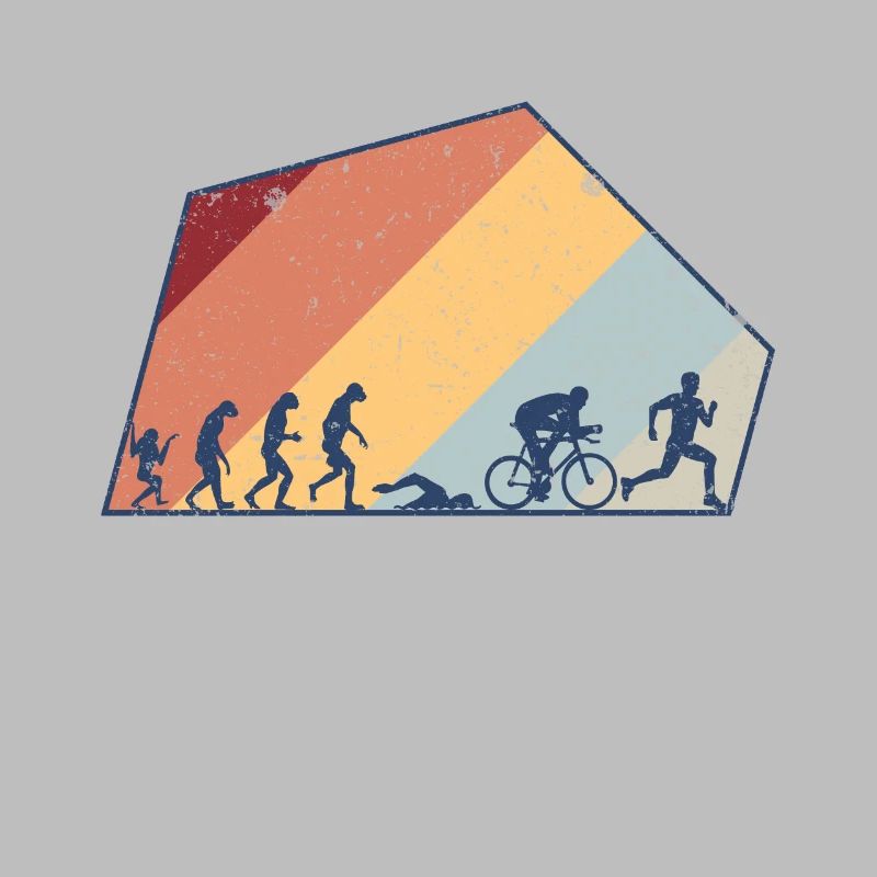 Triathlete Evolution Vintage Triathlon Gift Idea