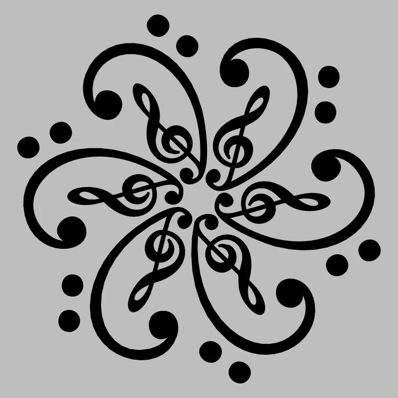 Basse & clef de sol, musique mandala, note, treble