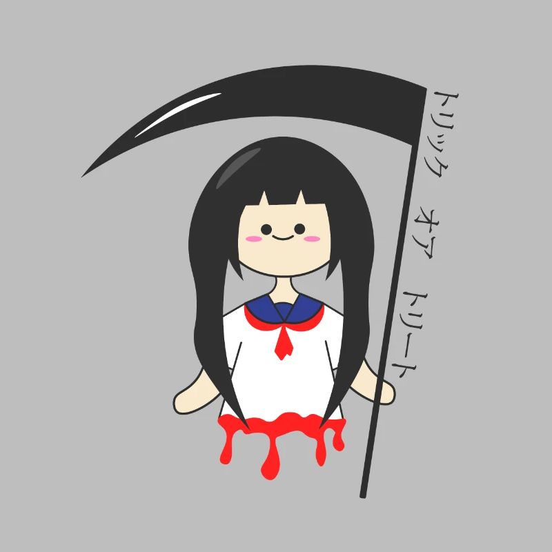 Streich oder Süßigkeiten Sensemann-Schulmädchen