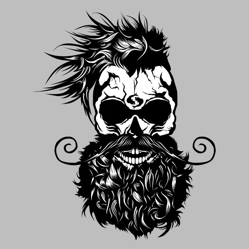 Kopf des Todes Hipster Schädel Bart Bart Schnurrbart s