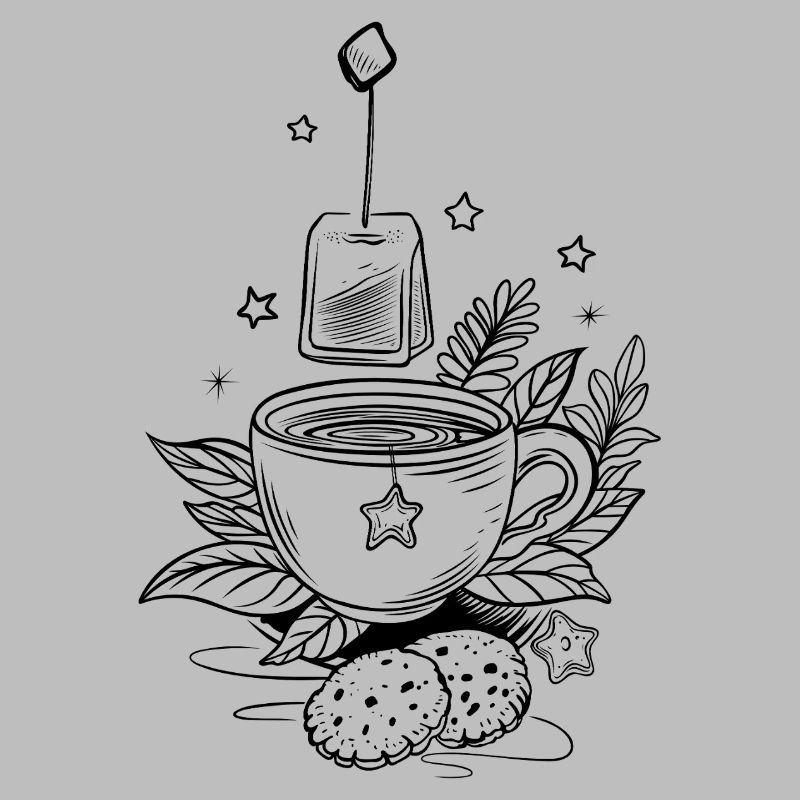 Tee Teetasse mit Earl Grey und Teebeutel