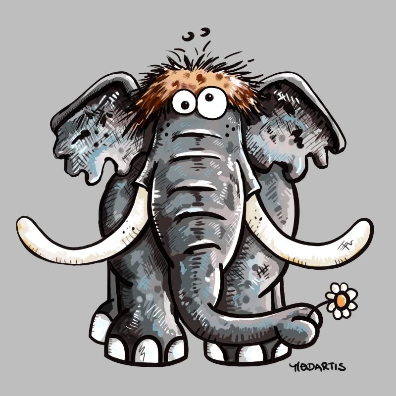 Éléphant avec fleur