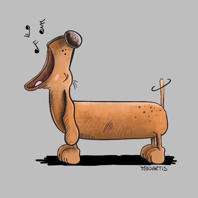 Yelling Dachshund - Dachshund - Comic