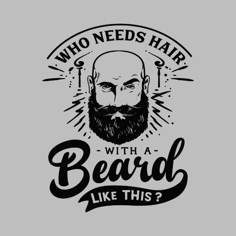 Funny Beard Hipster Men Lettering Typography
