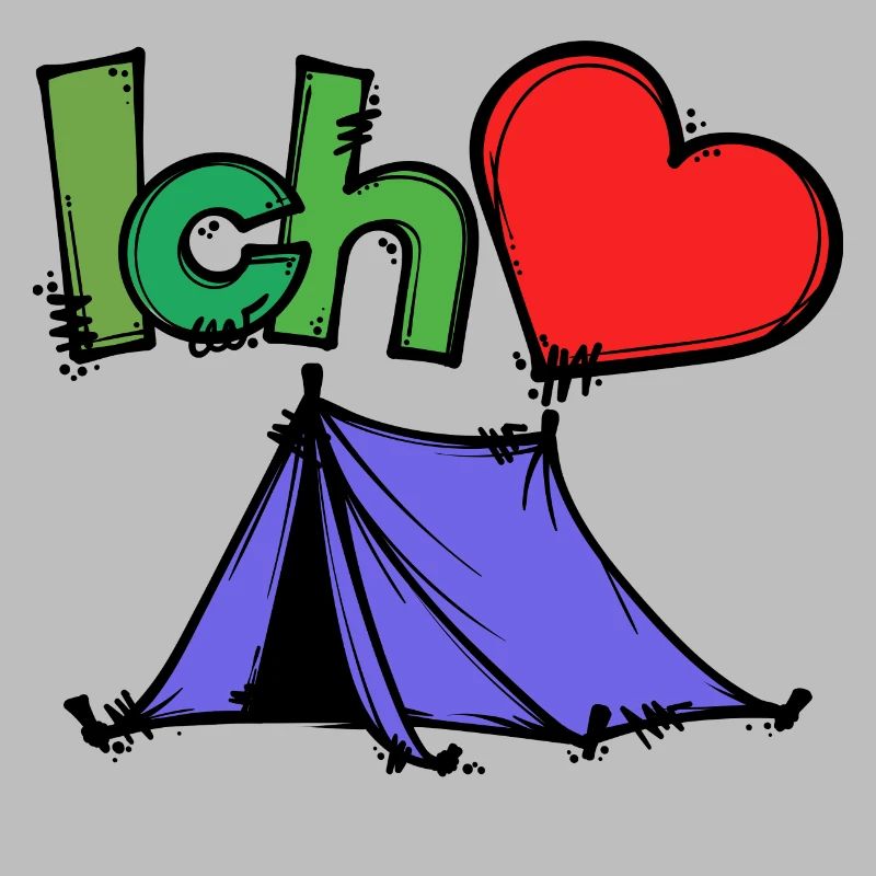 Zelten Camping Camper Statement Wanderlust Herz