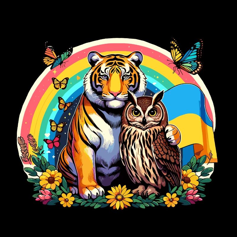 Tiger Eule Regenbogen