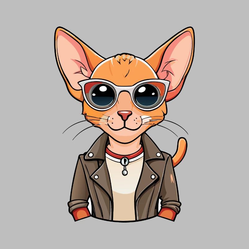 Devon Rex Funny Cartoon Kawaii Jacket Sunglasses