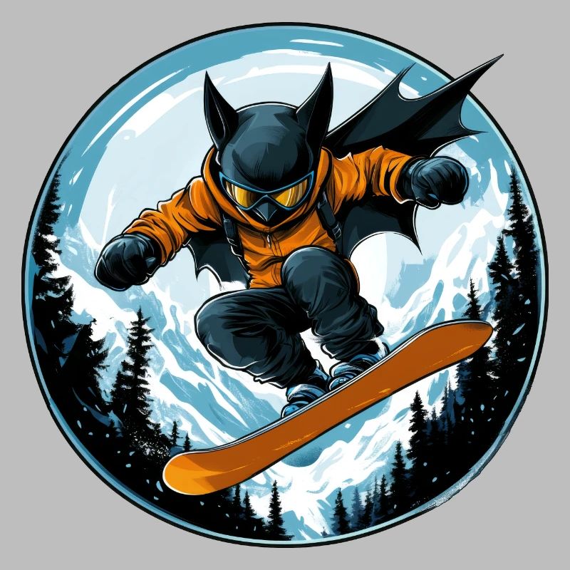 Fledermaus Snowboarder