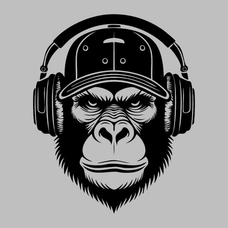 Monkey Head DJ Shirt – Turntable Scratch Look