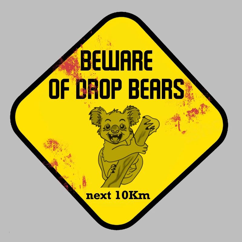 Warnschild Drop Bears